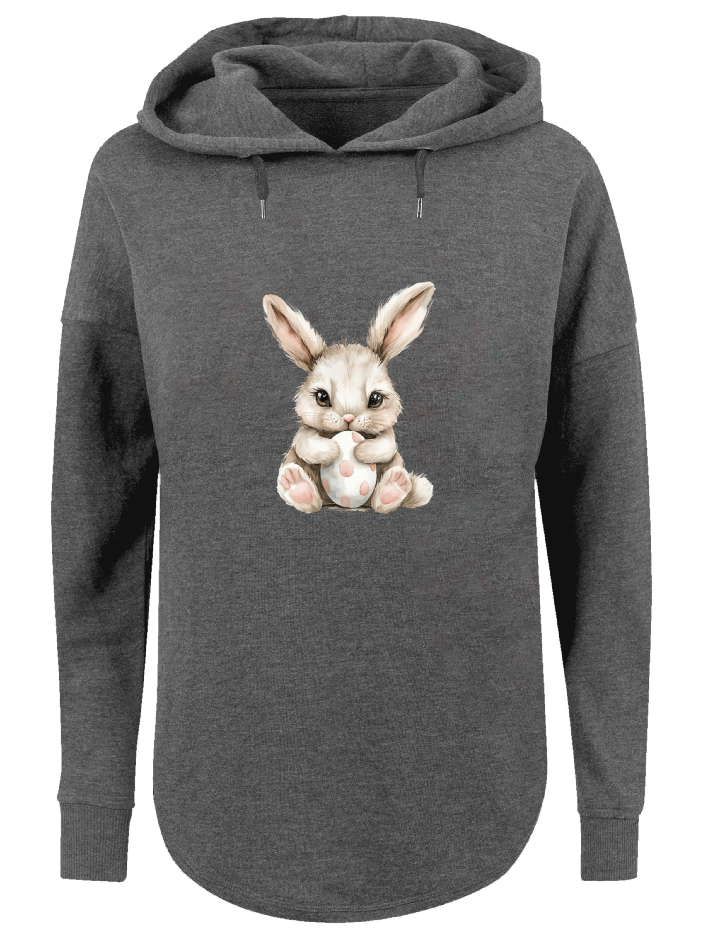 Sweat-shirt 'Niedlicher Osterhase mit Ei' F4NT4STIC en gris : devant