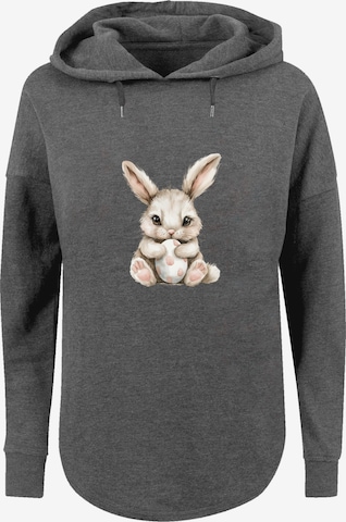 Sweat-shirt 'Niedlicher Osterhase mit Ei' F4NT4STIC en gris : devant