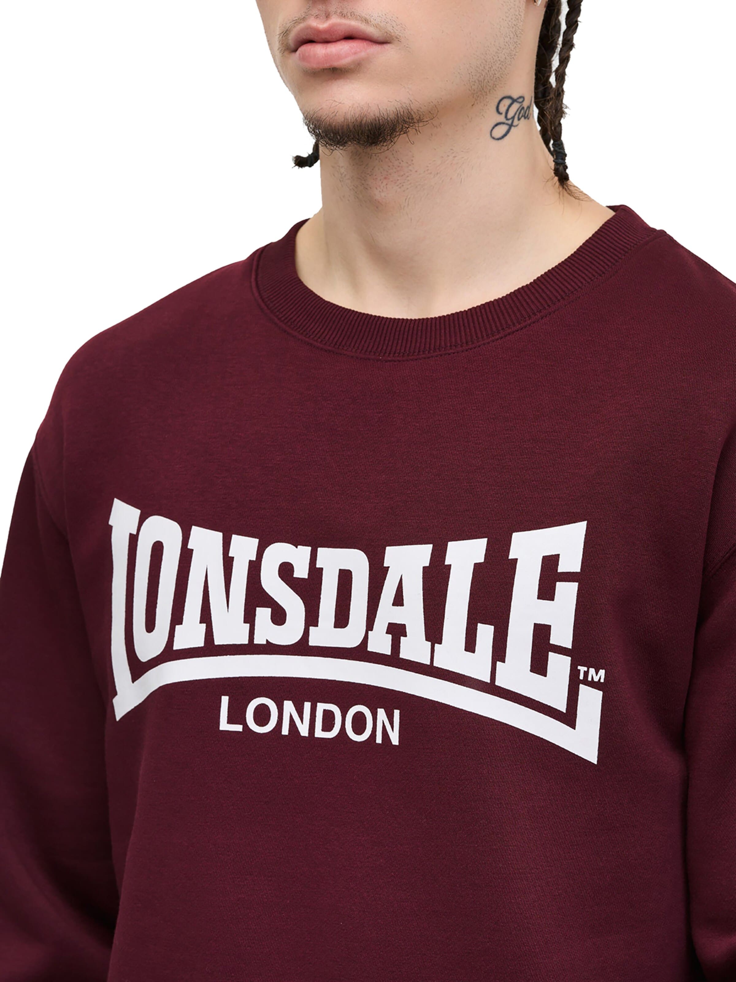 LONSDALE Μπλούζα φούτερ 'Welham' σε κόκκινο