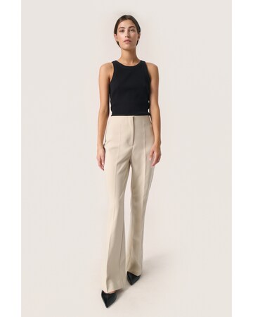SOAKED IN LUXURY Flared Bukser med fals 'Corinne' i beige