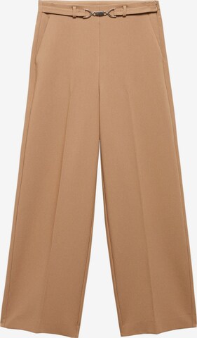 Regular Pantalon à plis MANGO en marron : devant