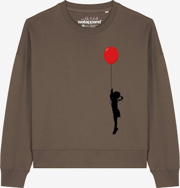 Watapparel Sweatshirt 'Mädchen mit Luftballon' in Brown: front