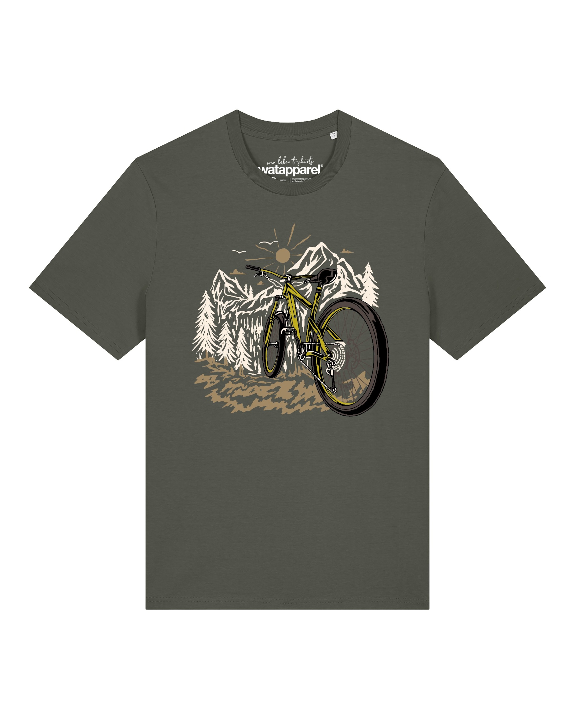 Watapparel Shirt 'Mountainbike Und Berge' in Green: front