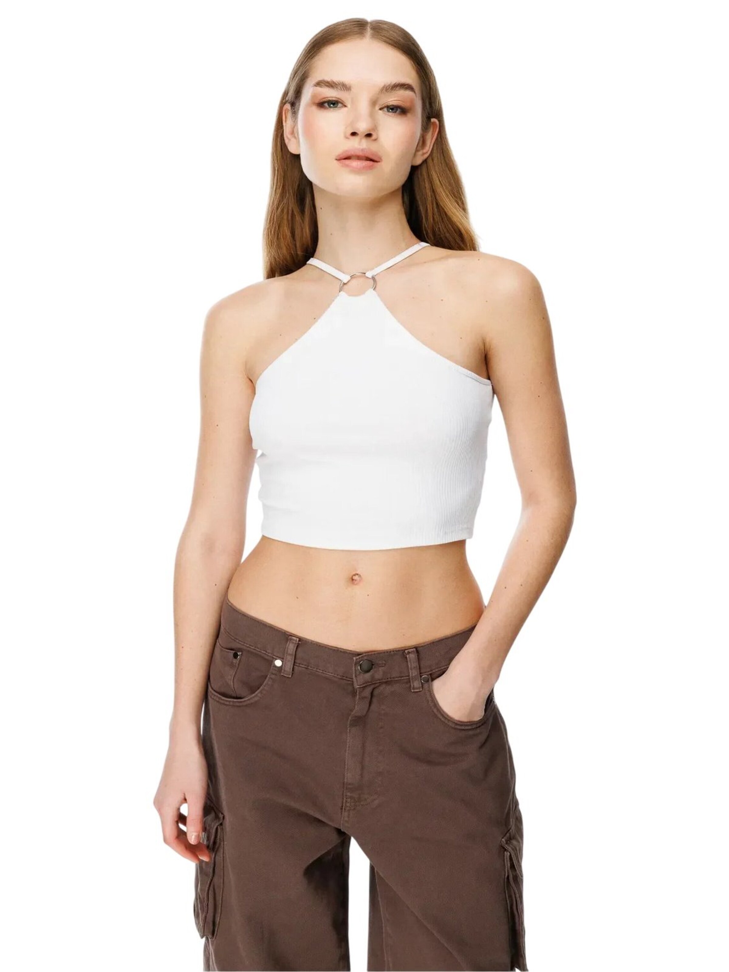 Alexa Dash Blouse in White: front
