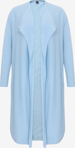 Yoek Knit Cardigan in Blue: front