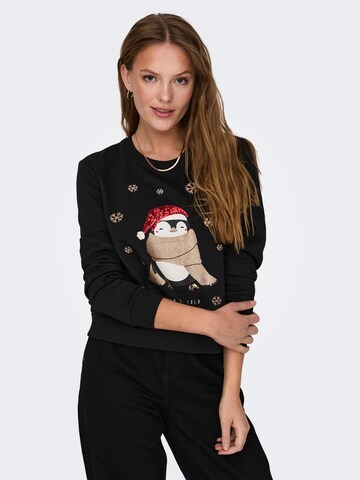 ONLY Sweatshirt 'Yda Christmas' in Zwart