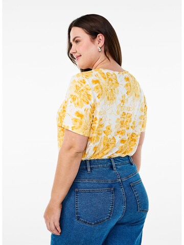 Zizzi T-Shirt 'Malis' in Gelb