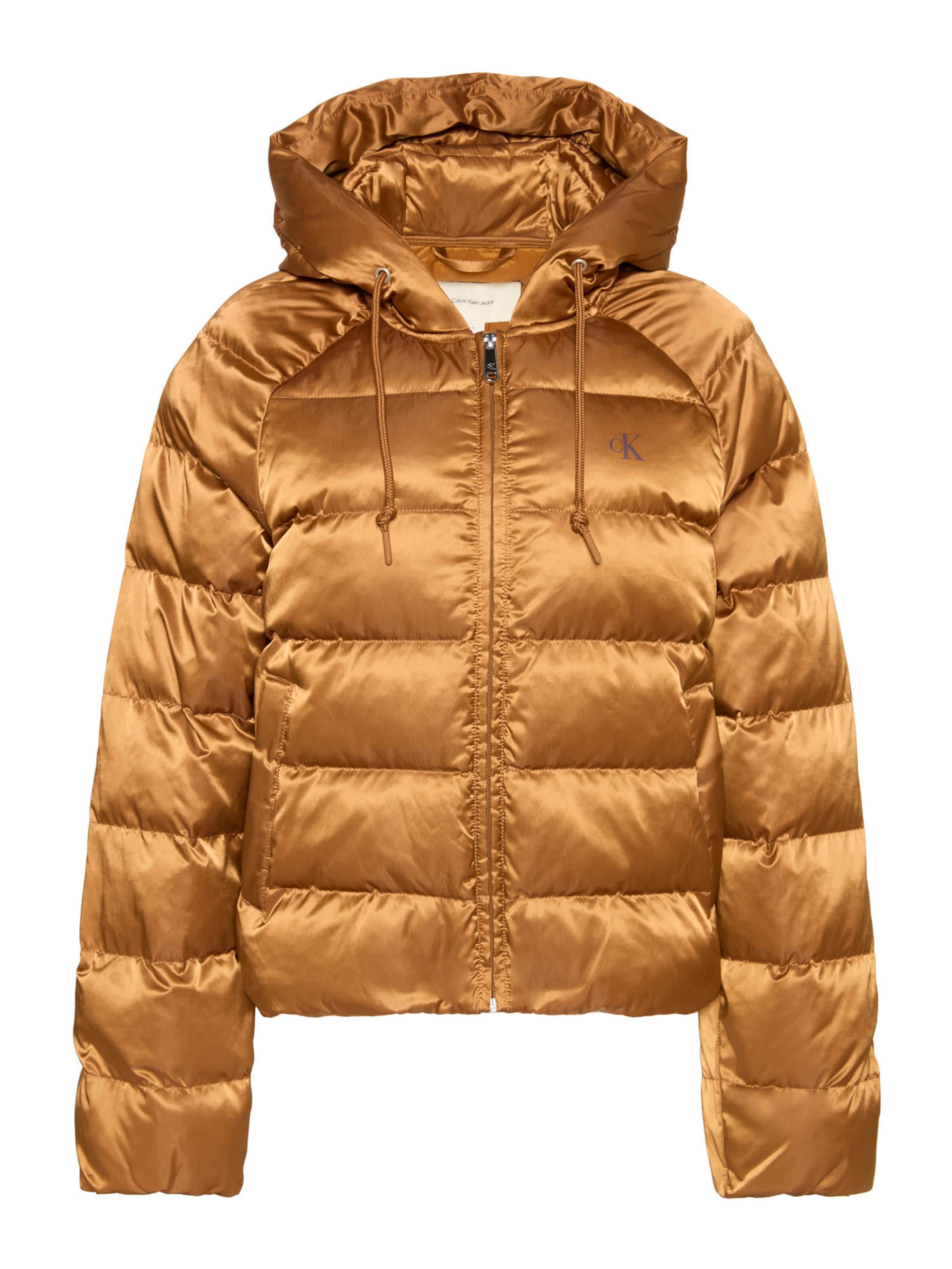 Calvin Klein Jeans Přechodná bunda – hnědá: přední strana