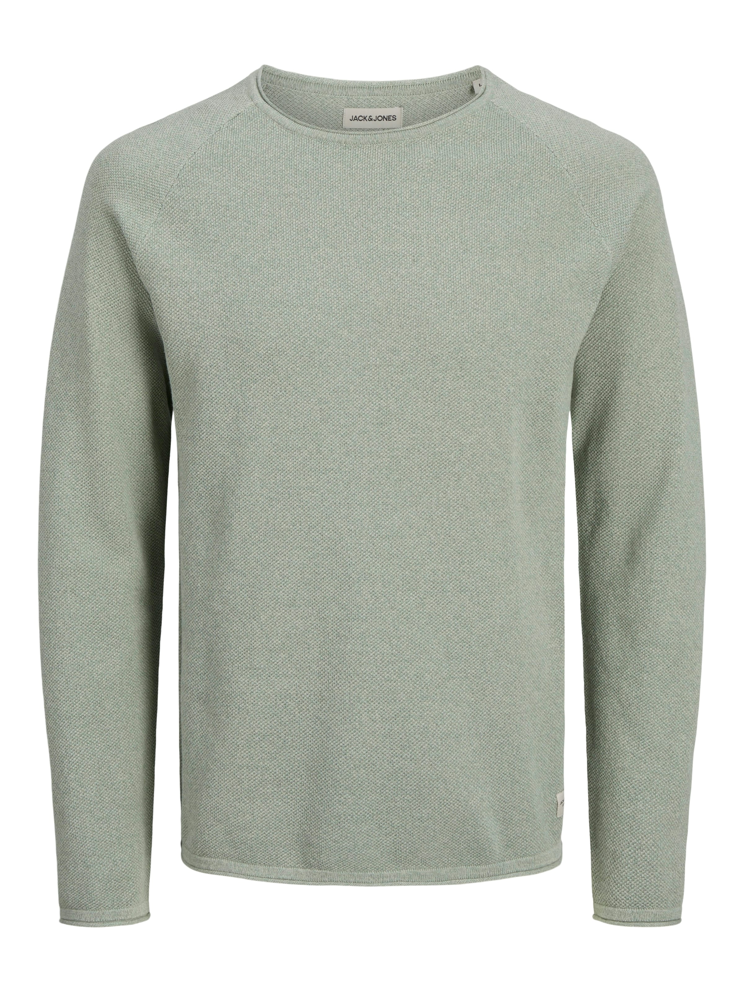 JACK & JONES Regular fit Sweater 'JJEHill' in Green: front