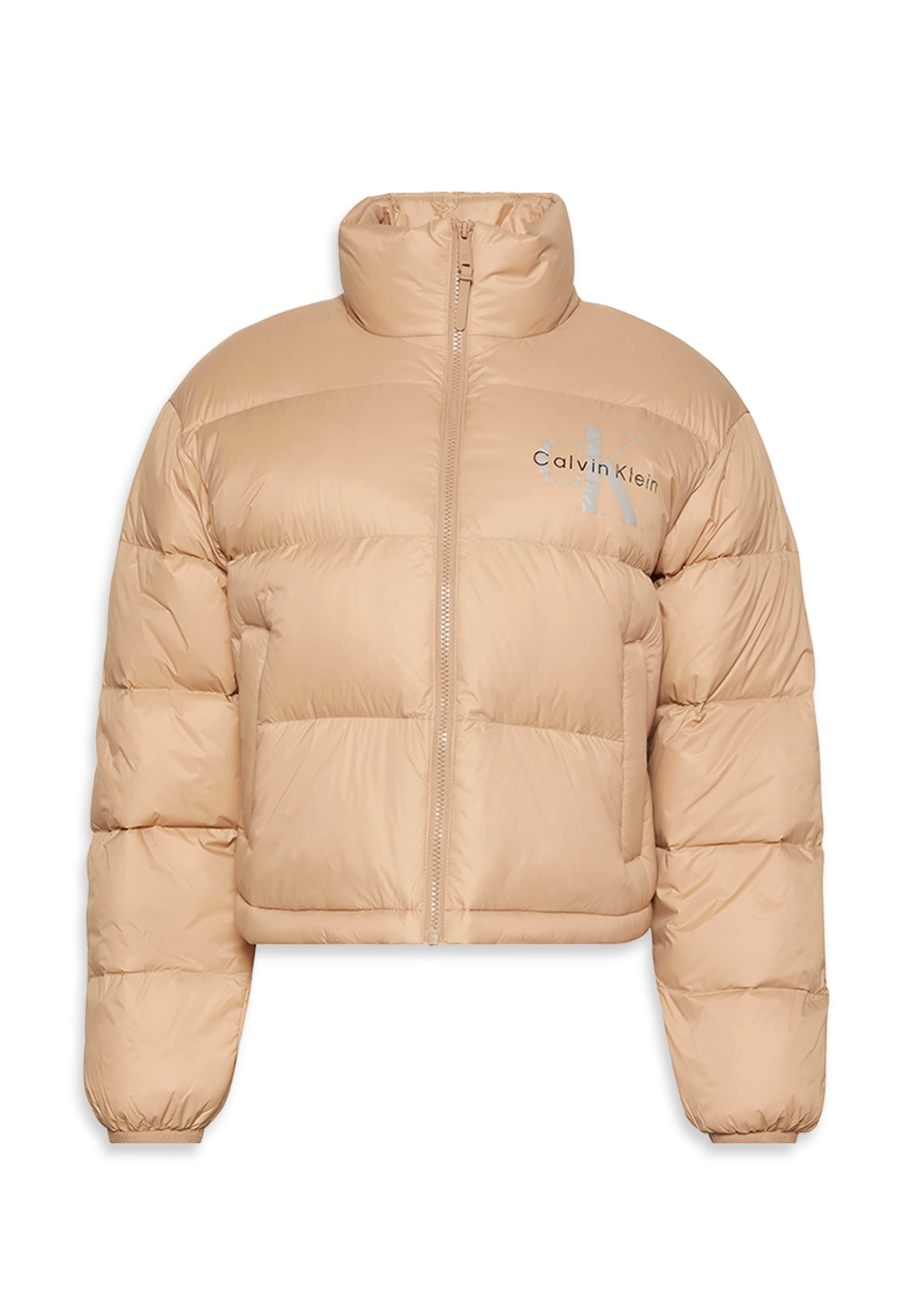 Calvin Klein Jeans Φθινοπωρινό και ανοιξιάτικο μπουφάν σε καφέ: μπροστά