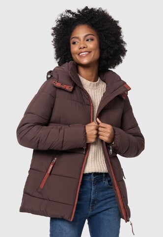 NAVAHOO Winter Jacket 'Wattewölkchen' in Brown