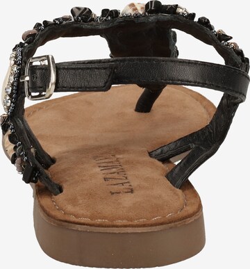 LAZAMANI T-Bar Sandals in Black