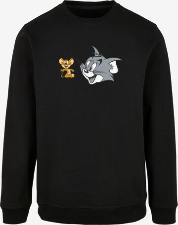 ABSOLUTE CULT Sweatshirt 'Tom And Jerry - Simple Heads' in Zwart: voorkant