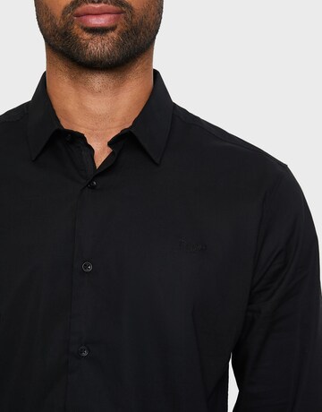 ThreadbareRegular Fit Košulja 'Olly' - crna boja