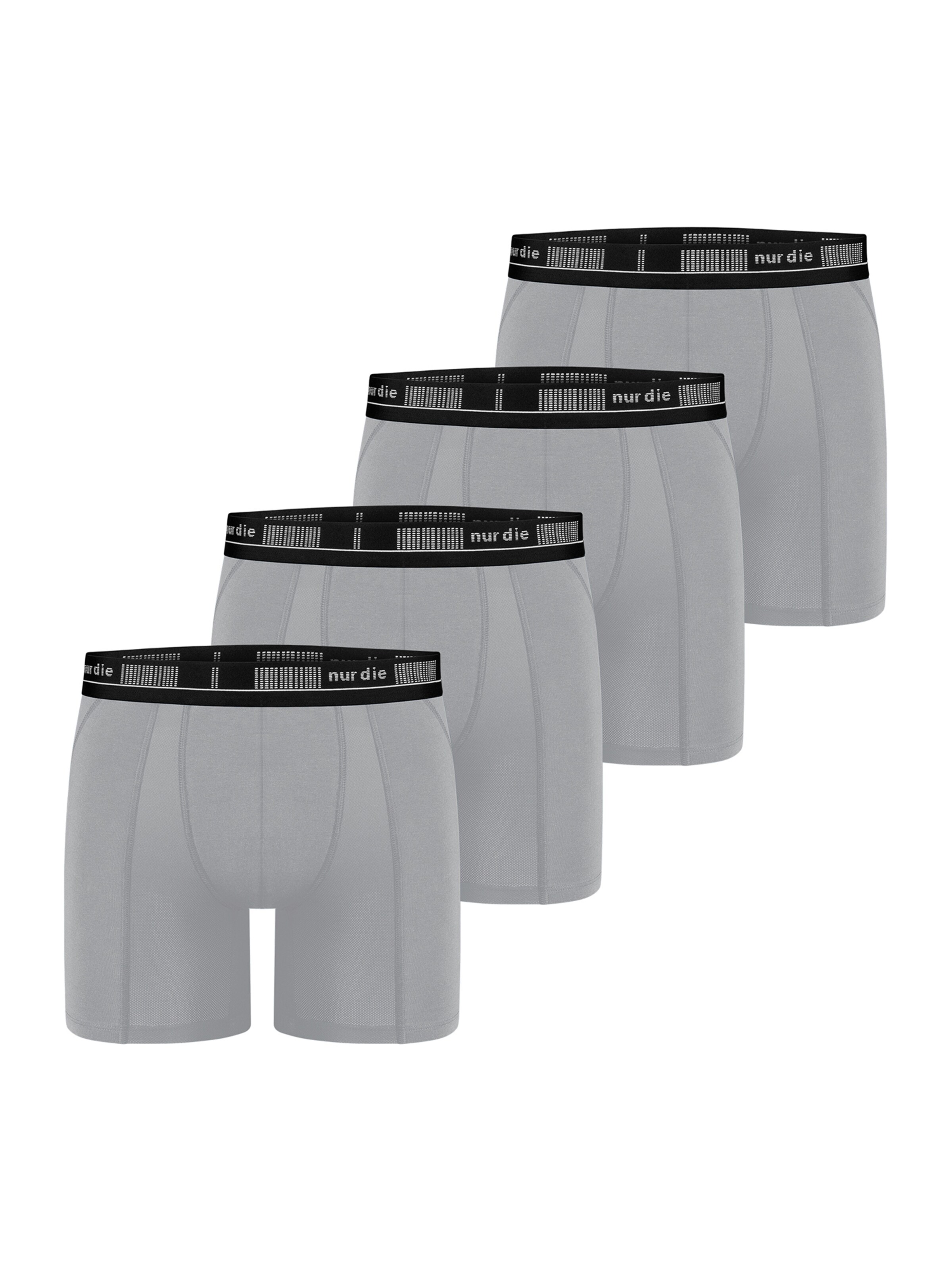 Nur Die Boxershorts ' Long Boxer Cotton Active ' in Grijs: voorkant