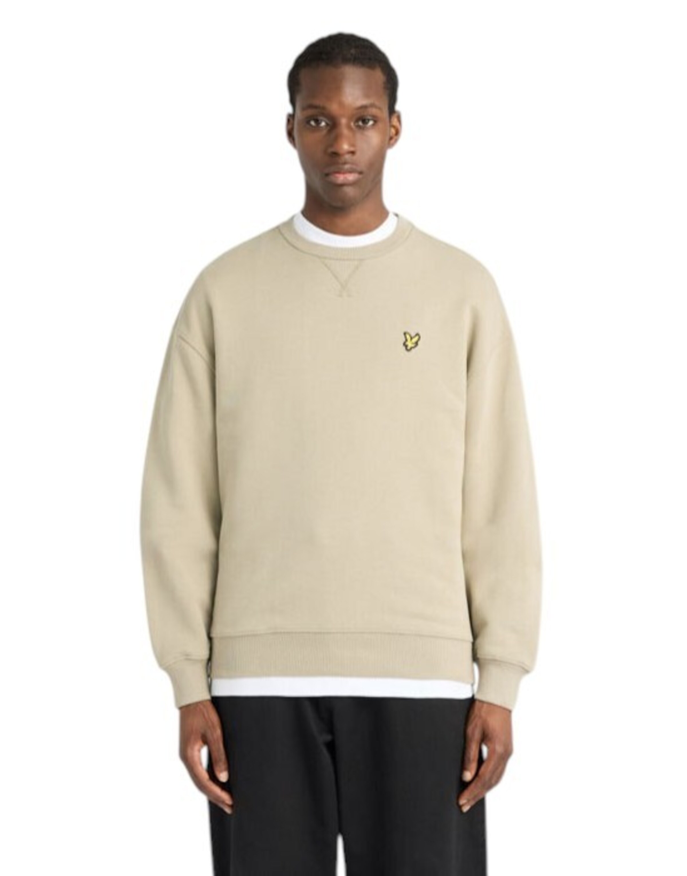 Sweat-shirt Lyle & Scott en beige : devant