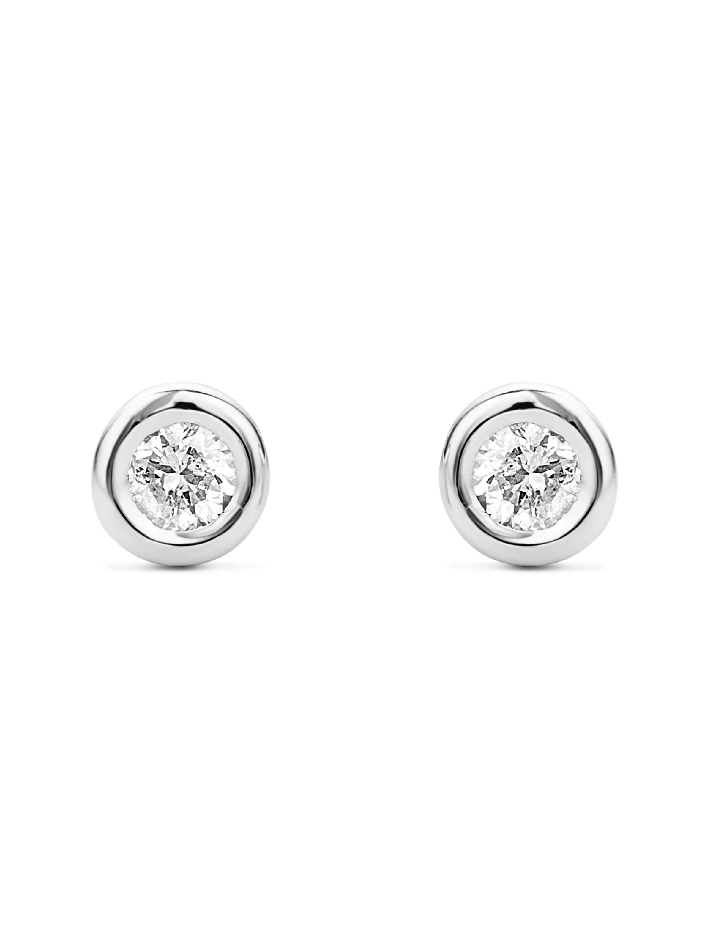 DIAMANT LETERNEL Boucles d'oreilles 'Ohrringe aus 375 Weißgold mit Diamant' en One Size en argent, Vue avec produit