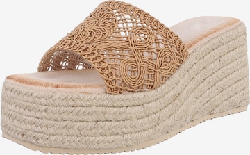 Ital-Design Pantolette in Braun: Vorderseite