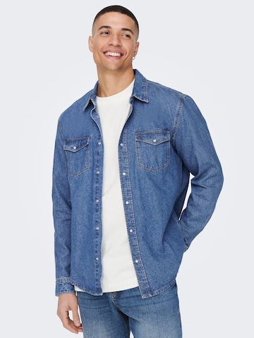 Only & Sons Comfort fit Overhemd 'Bane' in Blauw