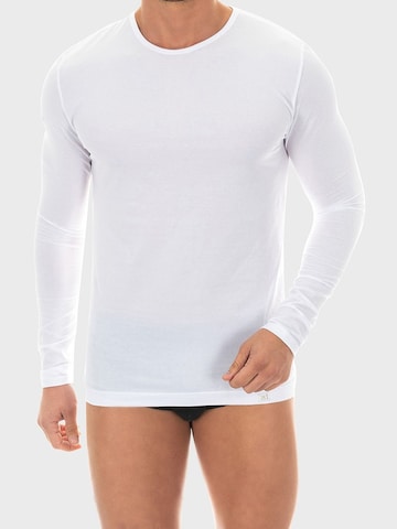 zd ZERO DEFECTS - Camiseta térmica 'Long-Sleeved T-Shirt Egyptian Cotton' en blanco: frente
