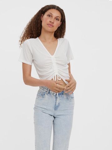 VERO MODA Shirt 'Plisa' in Weiß: predná strana