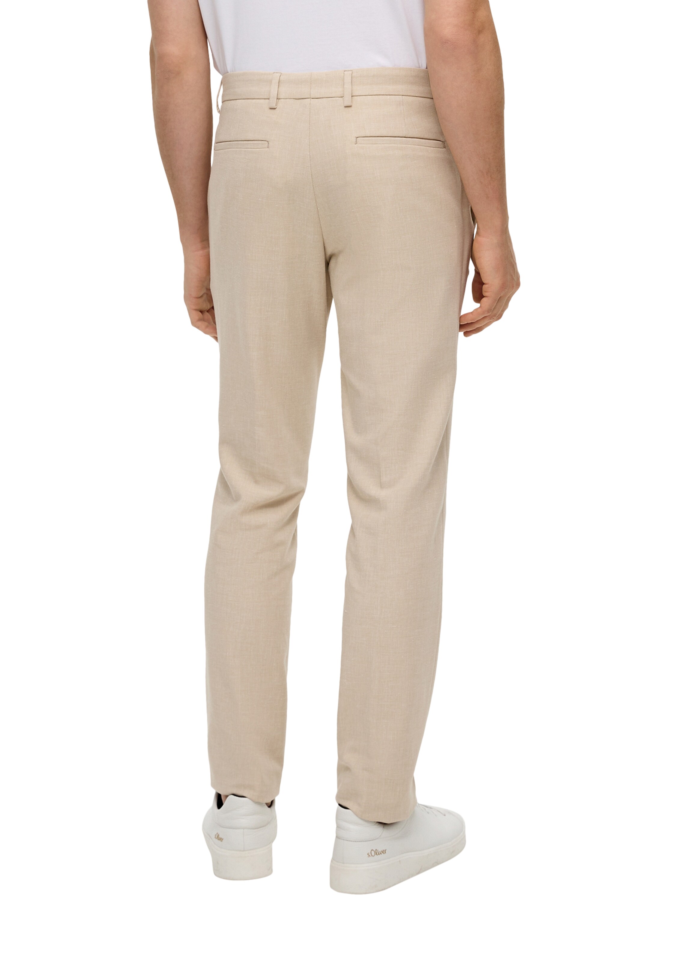 s.Oliver BLACK LABEL Slimfit Bügelfaltenhose in Beige
