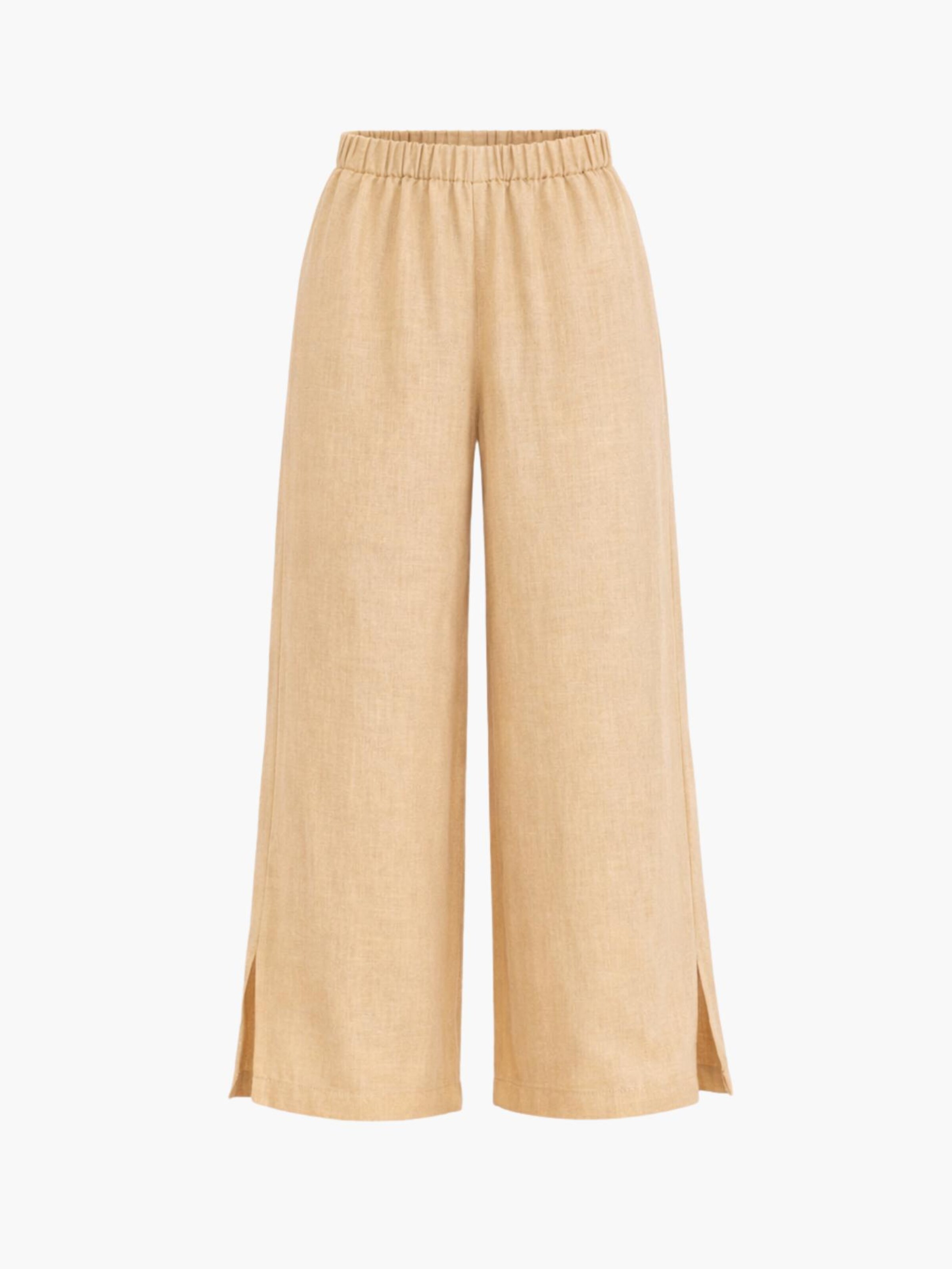 AmourLinen Loosefit Broek 'Leah' in Geel: voorkant