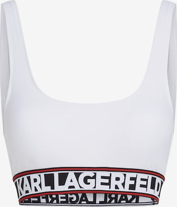 Top per bikini 'Elongated' di Karl Lagerfeld in bianco: frontale