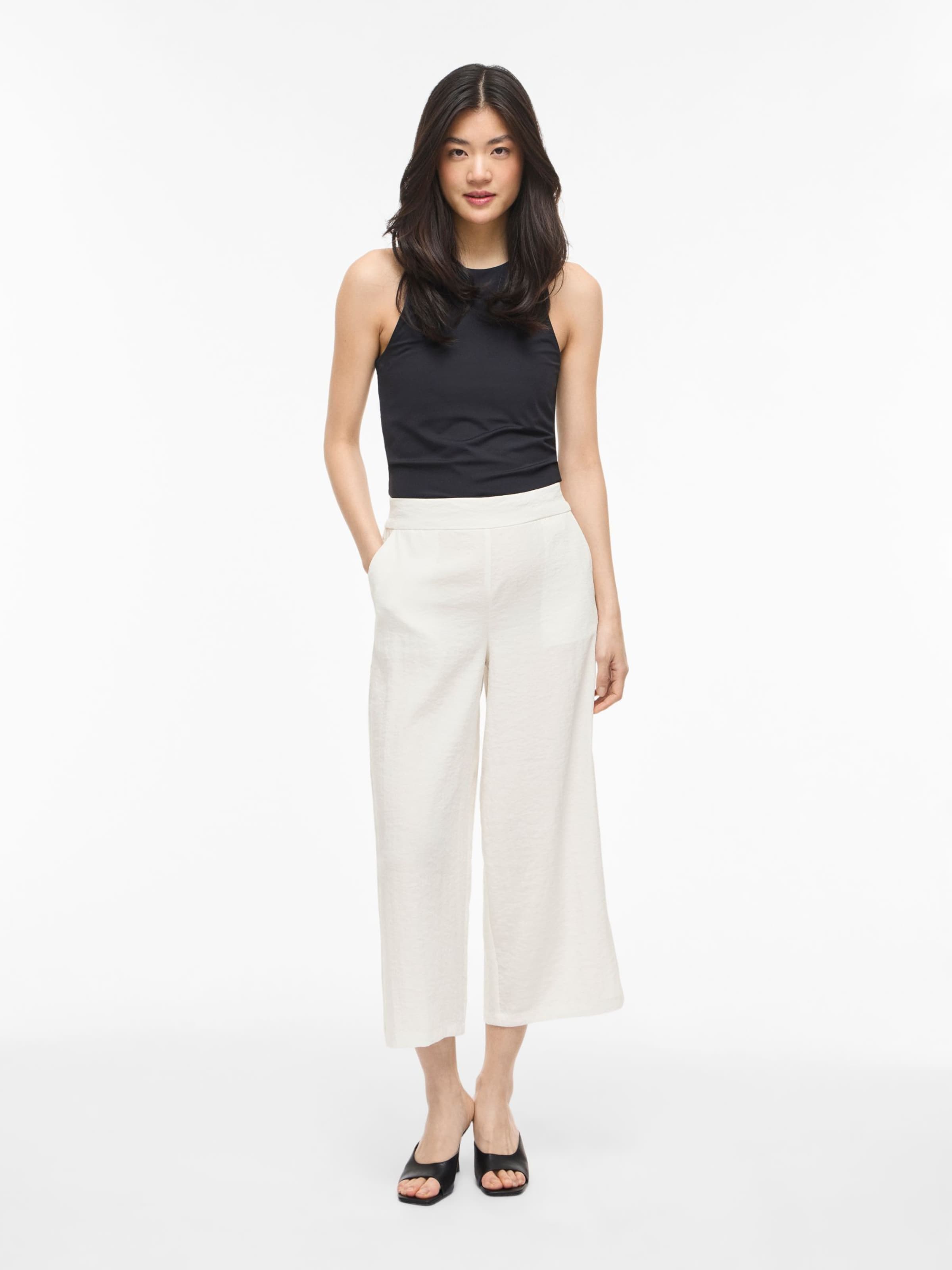 VILA - Pierna ancha Pantalón 'VILinea' en blanco: frente