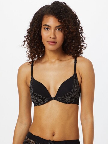 Push-up Sutien de la Hunkemöller pe negru: față