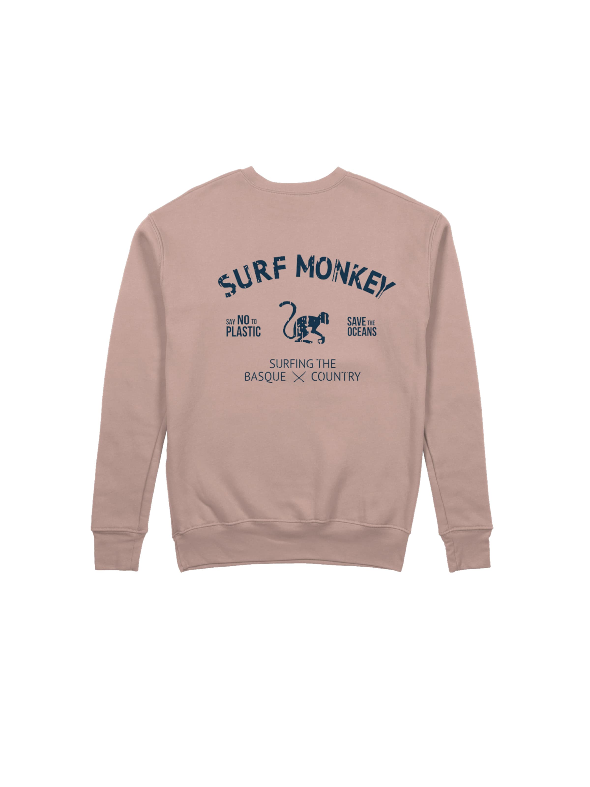 Sweat-shirt 'Rette das Ozean' Surf Monkey en beige : devant