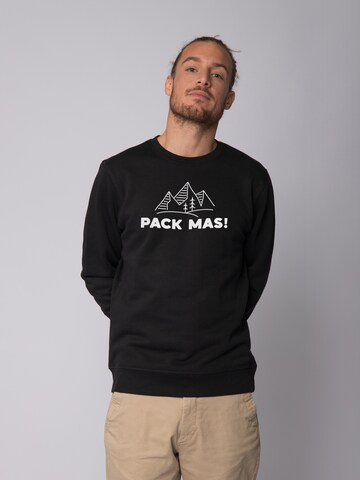 Felpa 'Pack mas!' di Watapparel in nero: frontale