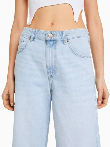 Wide Leg Jean Bershka en bleu