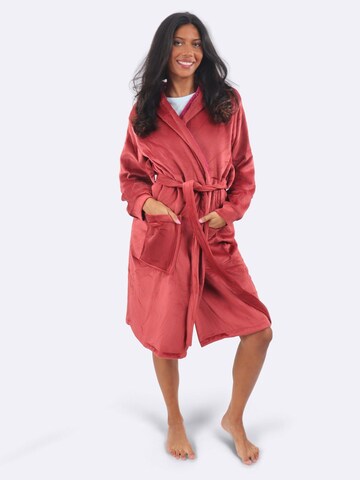 COZEE Nattlinne 'Red Dahlia Robe' i röd: framsida