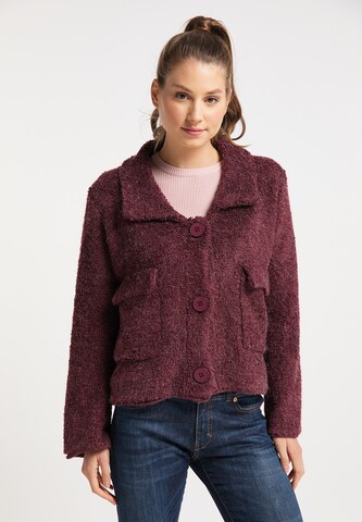 taddy Knit Cardigan in Red: front