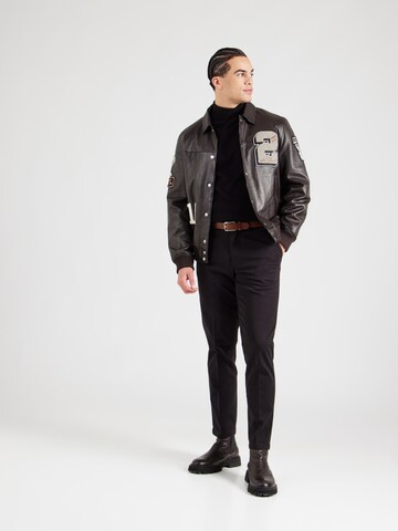 JACK & JONES Slimfit Bukser med fals 'JPSTOLLIE FRANCO' i sort