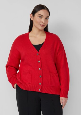 s.Oliver Red Label Plus Gebreid vest in Rood: voorkant