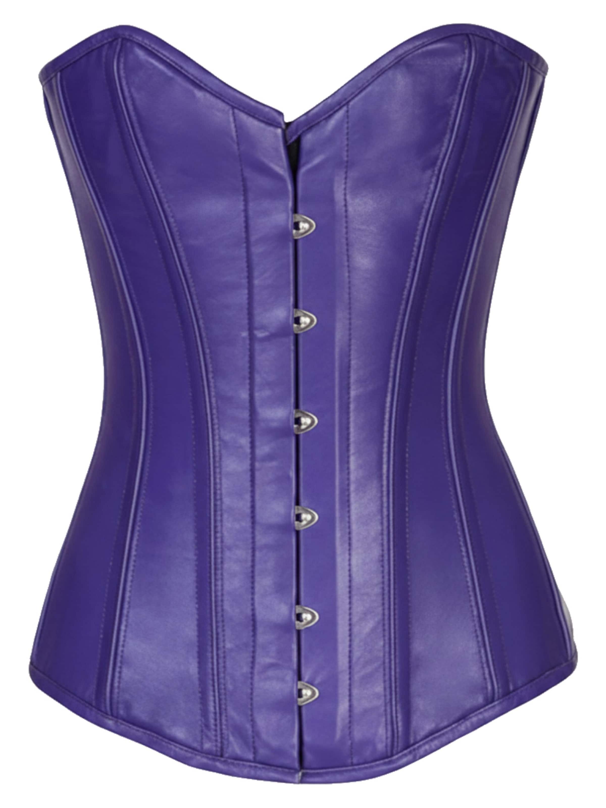 fapedo Bodice 'Leder Vollbrust Korsett Corsage Lx99' in Purple: front