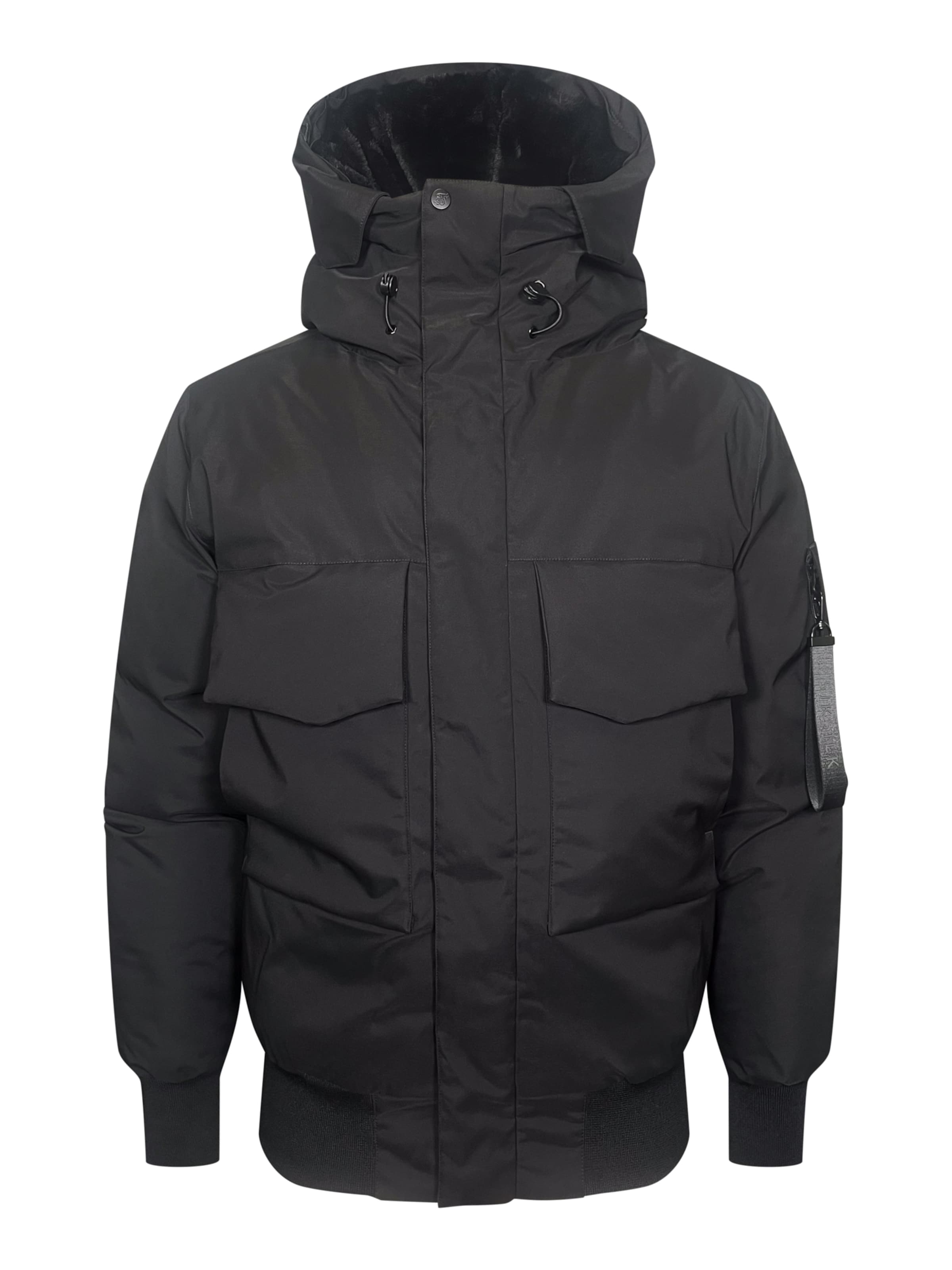 SikSilk Winter Jacket in Black: front