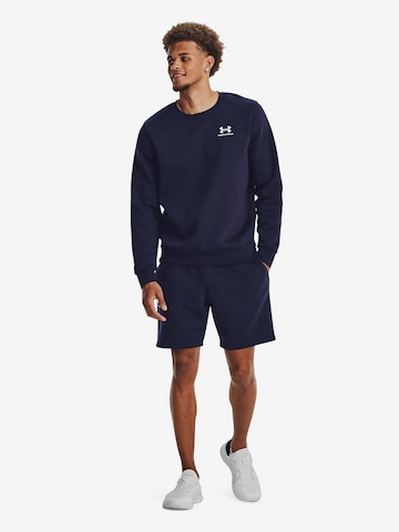 UNDER ARMOUR Loosefit Sportovní kalhoty 'Essential' – modrá: přední strana