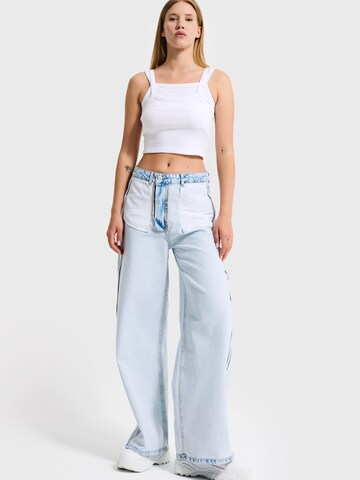 IT'S BASIC Baggy Jeans 'REVERSE BAGGY MID RISE JEANS' in Blue