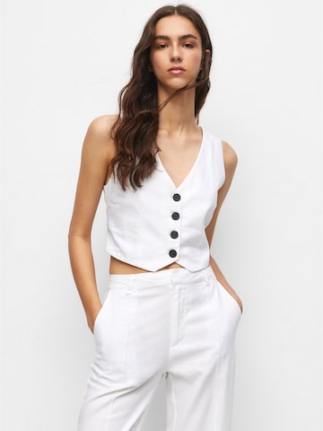 Pull&Bear Suit Vest in White: front