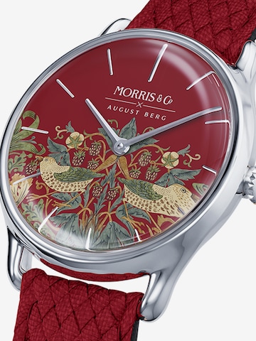 August Berg Analoog horloge 'Morris & Co. Crimson' in Rood