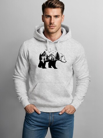 Neverless Sweatshirt 'Bär Natur' in Grey