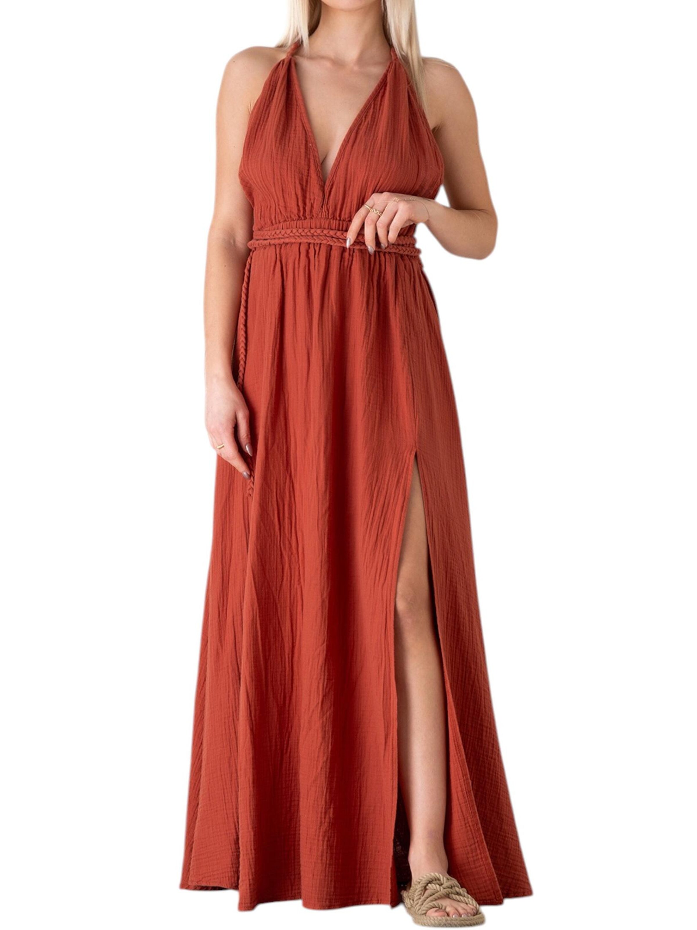 WENOR Jurk 'AURELA-BOHO' in Rood