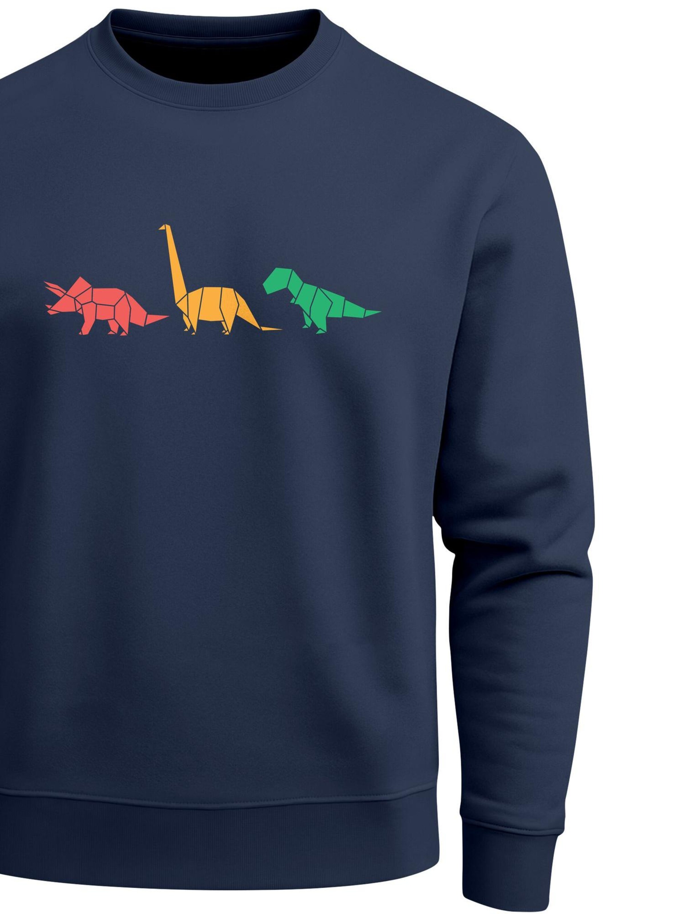 Neverless Sweatshirt 'Geometric Dino'‌‌‌‌‌‌‌ in Blau