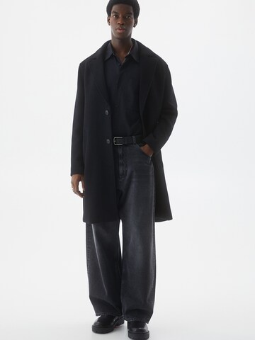 Pull&Bear Płaszcz przejściowy w kolorze czarny