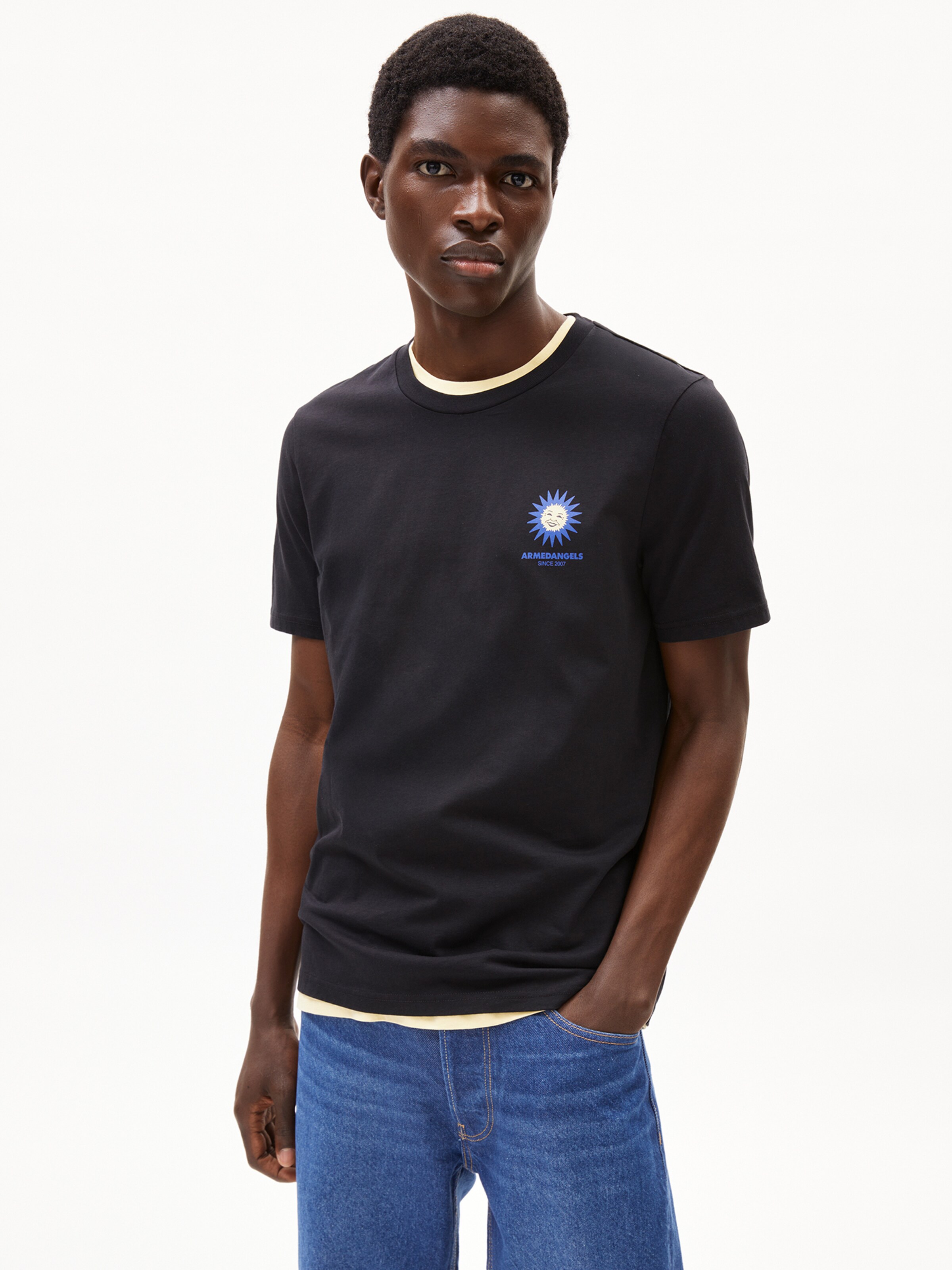 ARMEDANGELS Shirt ' JAAMES COLORED ' in Black: front