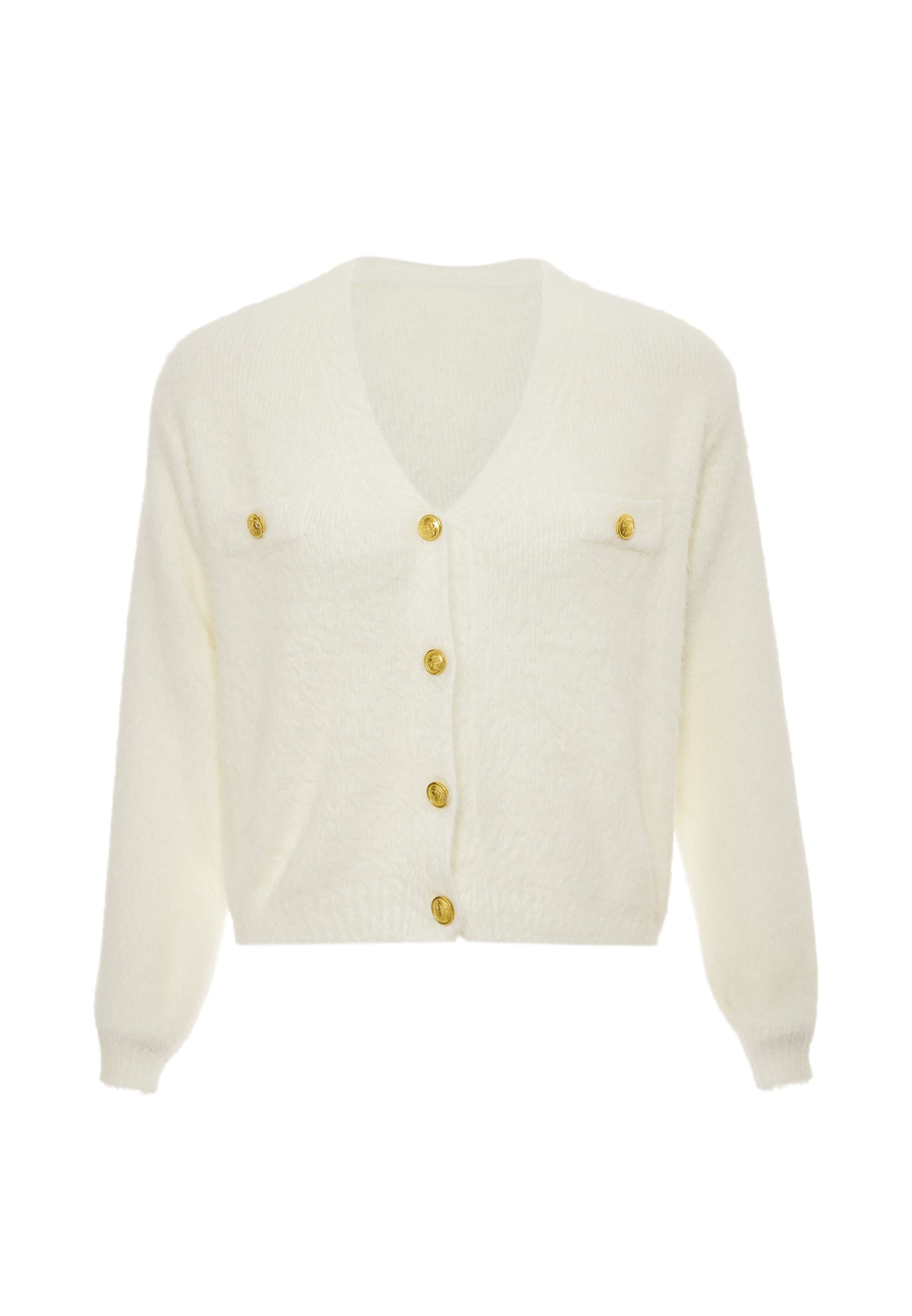 swirly Kardigan – bílá: přední strana