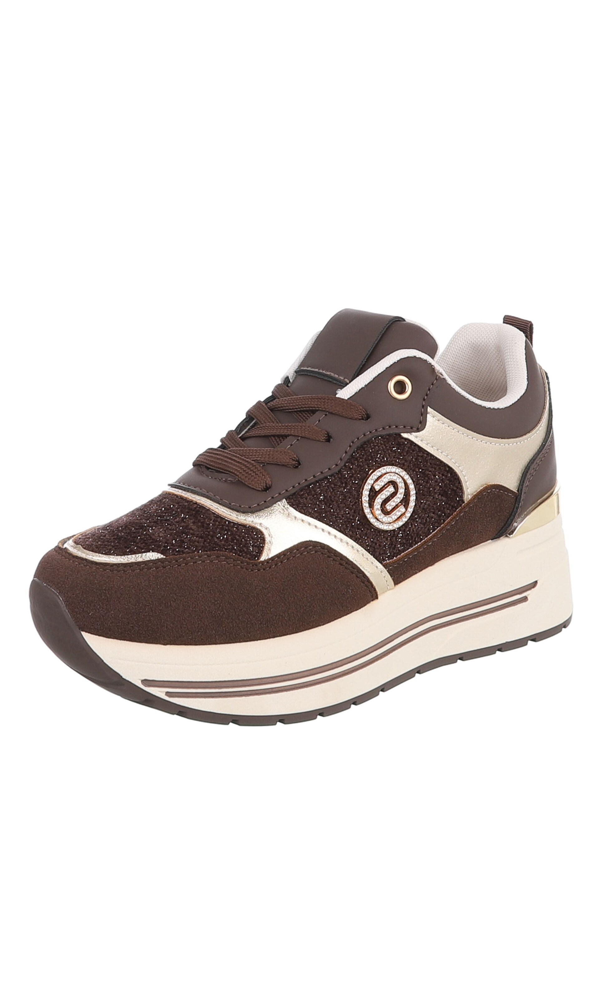 Ital-Design Sneaker in 36 in braun / gold, Produktansicht